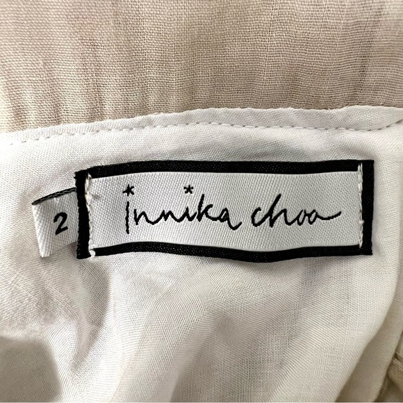 Tuckernuck INNIKA CHOO Ramie Big Frill Dress Ché Pas Se Foam Beige Sand size M - Picture 5 of 8